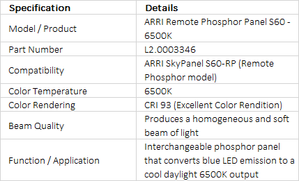 ARRI Remote Phosphor Panel for SkyPanel S60-RP - 6500K (L2.0003346)