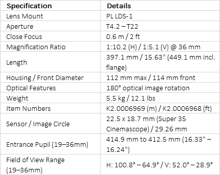 ARRI Anamorphic Ultra Wide Zoom AUWZ 19-36mm T4.2 Cinema Lens