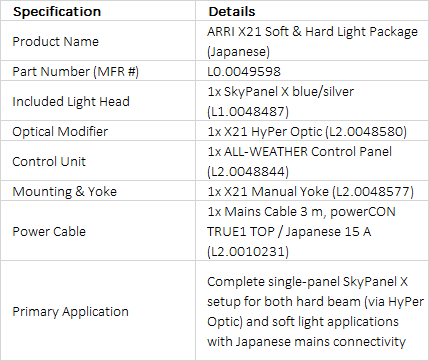 ARRI SkyPanel X21 Soft & Hard Light Package (Japanese) | Complete Modular All-Weather LED Kit