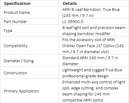 ARRI 8-Leaf Barndoor, True Blue (245 mm / 9.7", L2.39900.0)