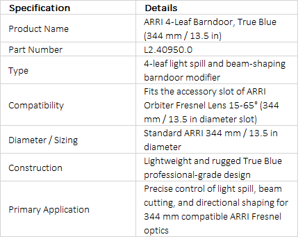 ARRI 4-Leaf Barndoor, True Blue (344 mm / 13.5", L2.40950.0)