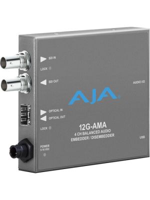 AJA 12G-AM 12G-SDI 8-Channel AES Audio Embedder/Disembedder with Fiber Options