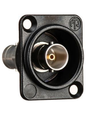 Neutrik Isolated BNC Chassis Connector in D-Shape Housing (Black)