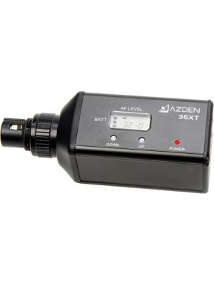 Plug in transmitter to connect with dynamic mic head or condenser mic for interview or speech use