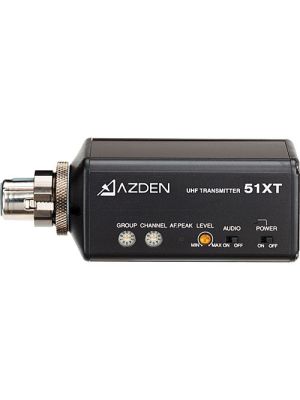Plug in transmitter to connect with dynamic mic head or condenser mic for interviewe