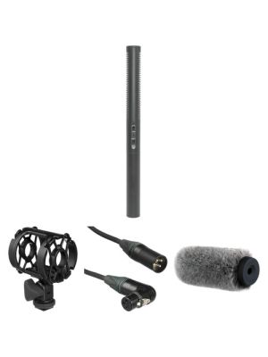 Azden SGM-250 Shotgun Microphone with Shockmount, Windshield, and XLR Cable Kit (Battery, Phantom)