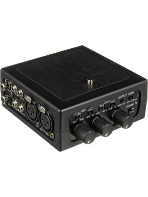 Pro field mixer 2 XLR in/out plus mini out, 2 AA batteries