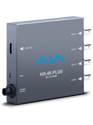 AJA Hi5-4K-Plus 4x 3G-SDI to HDMI 2.0 with up to UltraHD 60p, also supports HD-SDI 
to HD-HDMI