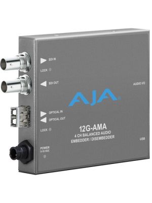 AJA 12G-AM-R 12G-SDI 8-Channel AES Embedder/Disembedder with LC Fiber Rx SFP