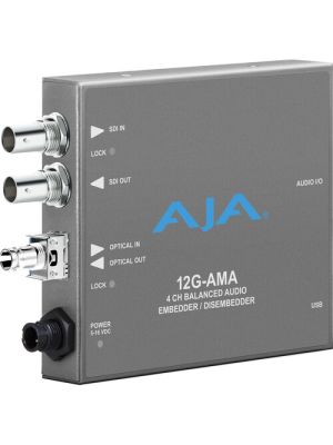 AJA 12G-AM-T-ST 12G-SDI 8-Channel AES Embedder/Disembedder with ST Fiber Tx SFP