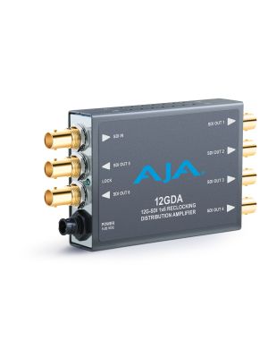 AJA 12GDA 1x6 12G HD/SD SDI Reclocking Distribution Amplifier, 120M 12G cable equalization