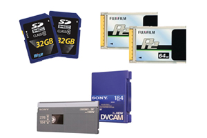 sony tapes sd cards p2 cards